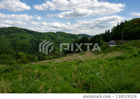 日本岡山縣三崎町美麗的梯田 日本岡山縣三崎町美麗的梯田 139529324