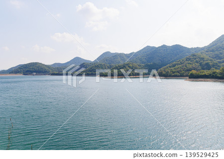 Suimei Lake and Kojiya Dam in midsummer Suimei Lake and Kojiya Dam in midsummer 139529425