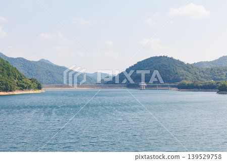 Suimei Lake and Kojiya Dam in midsummer Suimei Lake and Kojiya Dam in midsummer 139529758