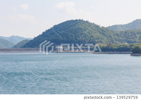 Suimei Lake and Kojiya Dam in midsummer Suimei Lake and Kojiya Dam in midsummer 139529759
