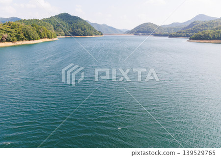 Suimei Lake and Kojiya Dam in midsummer Suimei Lake and Kojiya Dam in midsummer 139529765