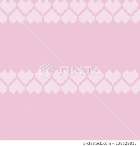 Heart Pixel Grid Border Pattern Design In Pink For Knitwear, Fashion Textiles Heart Pixel Grid Border Pattern Design In Pink For Knitwear, Fashion Textiles 139529813