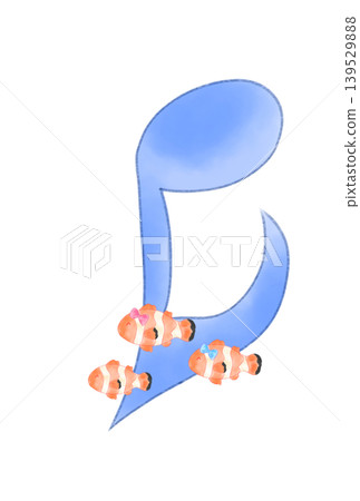 Musical note with clownfish Musical note with clownfish 139529888
