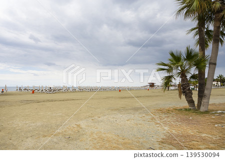 the beach on a cloudy day in Larnaka, Cyprus the beach on a cloudy day in Larnaka, Cyprus 139530094