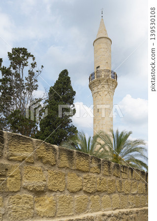 view of the minaret of the Djami Kebir Mosque in Larnaka, Cyprus 139530108