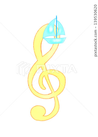 Musical notes with sailboats Musical notes with sailboats 139530620