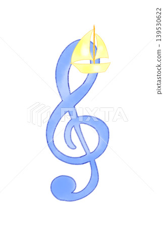 Musical notes with sailboats Musical notes with sailboats 139530622