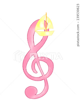 Musical notes with sailboats Musical notes with sailboats 139530623
