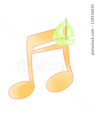 Musical notes with sailboats Musical notes with sailboats 139530630
