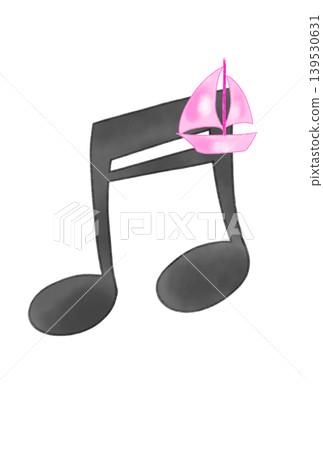 Musical notes with sailboats Musical notes with sailboats 139530631