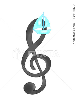 Musical notes with sailboats Musical notes with sailboats 139530635