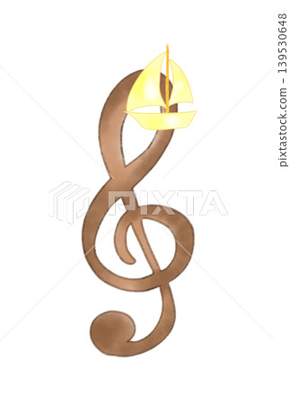 Musical notes with sailboats Musical notes with sailboats 139530648