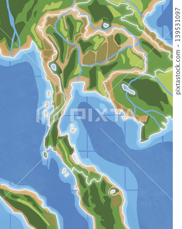 Thailand map design art land ocean land bridge Thailand map design art land ocean land bridge 139531097