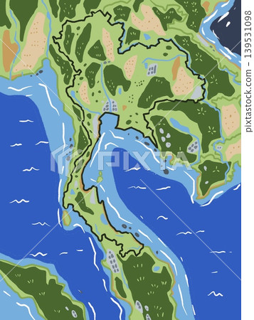 Thailand map design art land ocean land bridge  139531098
