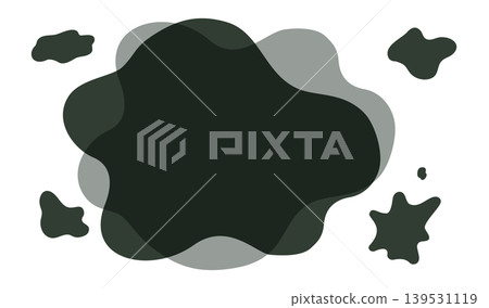 A fluid shape resembling splattered black ink; a wavy, undulating frame. A fluid shape resembling splattered black ink; a wavy, undulating frame. 139531119