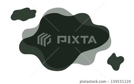A fluid shape resembling splattered black ink; a wavy, undulating frame. 139531120