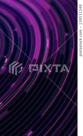 Dark abstract surface with purple neon ripple lines and circular grooves, creating a sleek futuristic wave pattern with glowing accents and depth Dark abstract surface with purple neon ripple lines and circular grooves, creating a sleek futuristic wave pattern with glowing accents and depth 139531348
