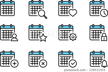 Calendar icon colors for appointments, plans, schedules, and reservations 139531455
