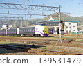 Mount Hakodate and the train 139531479