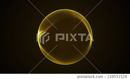 Yellow glowing energy sphere with dark plasma orb, abstract futuristic digital light shape on black background, luminous sci-fi atmosphere. Yellow glowing energy sphere with dark plasma orb, abstract futuristic digital light shape on black background, luminous sci-fi atmosphere. 139531529