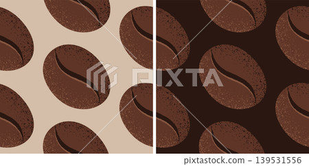 Vintage vector seamless pattern with coffee beans Vintage vector seamless pattern with coffee beans 139531556