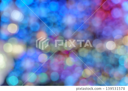 Abstract image of blurred colorful lights balls, blue, pink and orange 139531578
