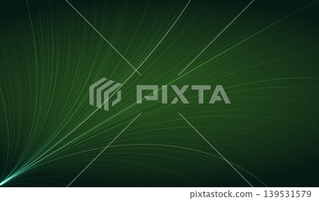 Abstract dark green background with glowing dynamic light lines radiating from the corner. Futuristic digital network technology, speed data stream, energy flow, fiber optic concept design Abstract dark green background with glowing dynamic light lines radiating from the corner. Futuristic digital network technology, speed data stream, energy flow, fiber optic concept design 139531579