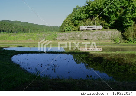 明智鐵路沿線的稻田景色 明智鐵路沿線的稻田景色 139532034