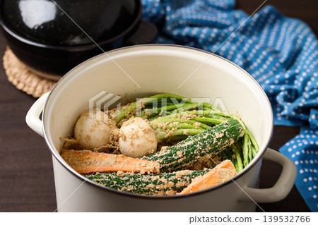 Pickled vegetables in enamel containers Pickled vegetables in enamel containers 139532766