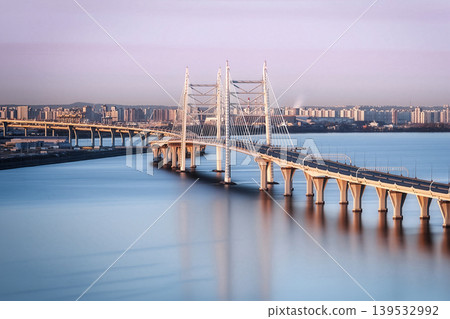 Western High Speed Diameter bridge spanning Neva Bay, Saint Petersburg Western High Speed Diameter bridge spanning Neva Bay, Saint Petersburg 139532992