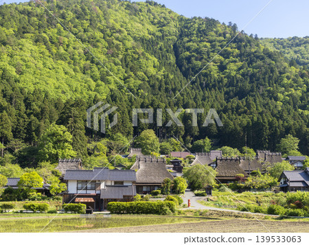 Miyama thatched village, covered in vibrant new greenery. Miyama thatched village, covered in vibrant new greenery. 139533063