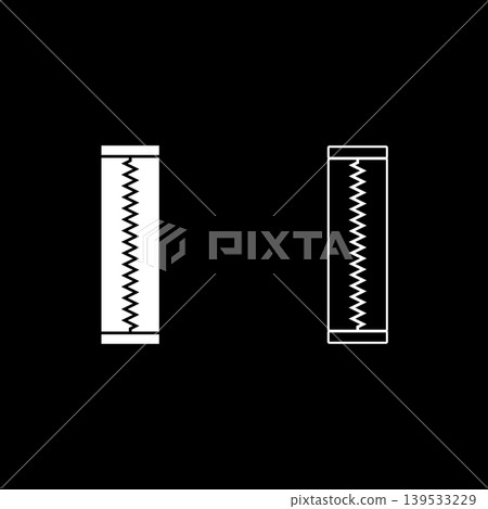 Chewing gum bubble Chew sheet set icon white color vector illustration image solid fill outline contour line thin flat style Chewing gum bubble Chew sheet set icon white color vector illustration image solid fill outline contour line thin flat style 139533229