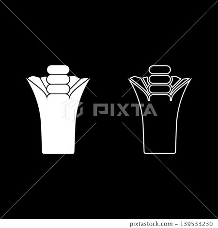 Chewing gum bubble Chew pillow set icon white color vector illustration image solid fill outline contour line thin flat style Chewing gum bubble Chew pillow set icon white color vector illustration image solid fill outline contour line thin flat style 139533230