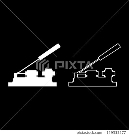 Nut cracker nutcracker set icon white color vector illustration image solid fill outline contour line thin flat style Nut cracker nutcracker set icon white color vector illustration image solid fill outline contour line thin flat style 139533277