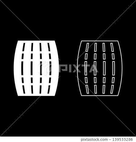 Barrel for wine brendy beer wine cask set icon white color vector illustration image solid fill outline contour line thin flat style Barrel for wine brendy beer wine cask set icon white color vector illustration image solid fill outline contour line thin flat style 139533286