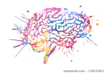 Colorful Watercolor Brain with Vibrant Splash Paint Effect for Creative Thinking Mental Health and Psychology Concept Colorful Watercolor Brain with Vibrant Splash Paint Effect for Creative Thinking Mental Health and Psychology Concept 139533621