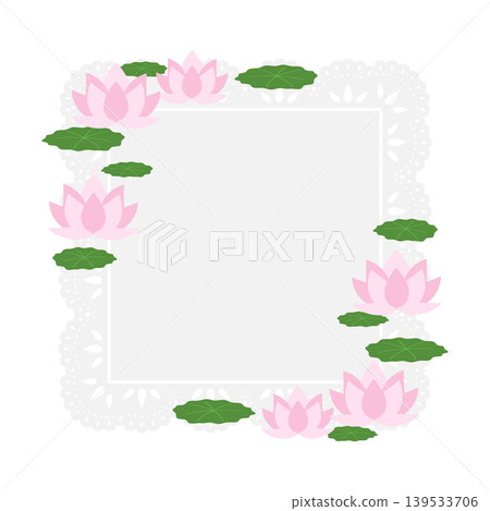 Lotus flower square lace frame Lotus flower square lace frame 139533706