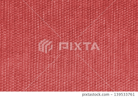 Red upholstery fabric, cloth texture background with woven textile pattern, close up, macro 139533761