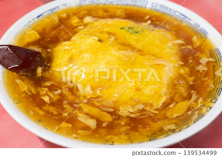 Delicious local Chinese restaurant's Tenshinhan (rice omelet with gravy) Delicious local Chinese restaurant's Tenshinhan (rice omelet with gravy) 139534499