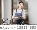 A woman washing dishes with a smile - an image of housework and daily life. 139534663