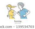 Young men and women running 139534703
