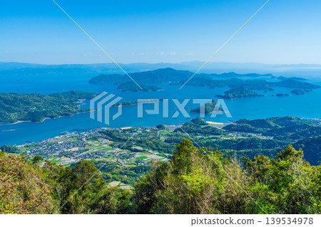 View from Mt. Kuratake, the highest peak in the Amakusa Islands, Kumamoto Prefecture. 139534978