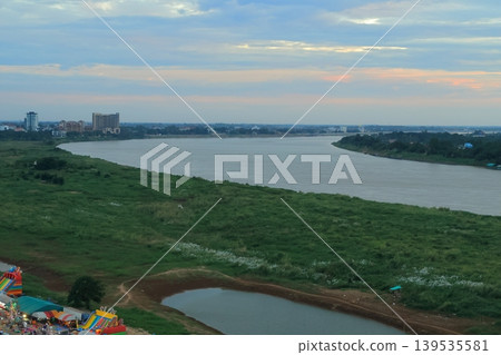 Laos, Vientiane, Mekong River scenery 139535581