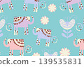 Elephants seamless pattern, vector  139535831