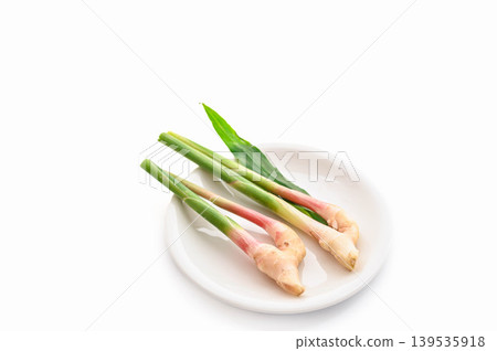 Yanaka ginger served on a plate Yanaka ginger served on a plate 139535918