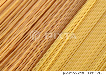 Health-conscious whole wheat pasta and classic wheat pasta Health-conscious whole wheat pasta and classic wheat pasta 139535939
