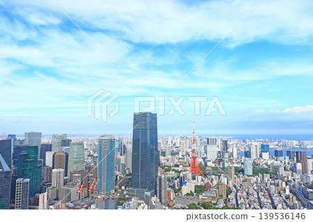 Scenery of Tokyo Tower and Azabudai Hills Mori JP Tower, Minato-ku, Tokyo Scenery of Tokyo Tower and Azabudai Hills Mori JP Tower, Minato-ku, Tokyo 139536146