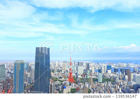 Scenery of Tokyo Tower and Azabudai Hills Mori JP Tower, Minato-ku, Tokyo Scenery of Tokyo Tower and Azabudai Hills Mori JP Tower, Minato-ku, Tokyo 139536147