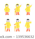 男孩和女孩穿著雨衣的插圖 139536632