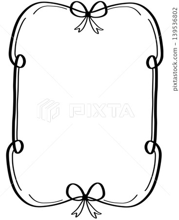 Elegant rectangular border frame decorated with cute bow knots for wedding invitation or luxury gift card design Elegant rectangular border frame decorated with cute bow knots for wedding invitation or luxury gift card design 139536802